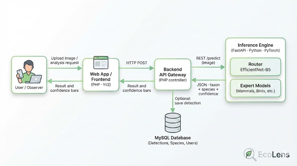 Diagrama de arquitectura Coarse-to-Fine de EcoLens